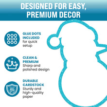 Load image into Gallery viewer, Bulk Case of 100 Sets - Snowman Paper Cutouts 54pcs | Bulletin Board Cut Outs for Party Decorations, Classroom, Wall Decor