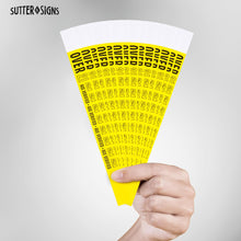 Load image into Gallery viewer, Bulk Case of 100 Sets - 21+ Wristbands for Events 500 ct | Over 21 Age Verified Wristbands, Waterproof Vinyl Wrist Bands for Parties, Venue, Concerts, Night Club, Yellow &amp; Black