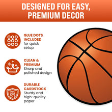 Load image into Gallery viewer, Bulk Case of 100 Sets - Basketball Paper Cutouts 50pcs | 5" Sports Ball Cut Outs for Party Decorations, Wall Decor, Bulletin Board