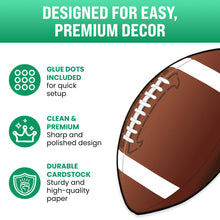 Load image into Gallery viewer, Bulk Case of 100 Sets - Football Paper Cutouts 50pcs | 5" Sports Ball Cut Outs for Party Decorations, Wall Decor, Bulletin Board