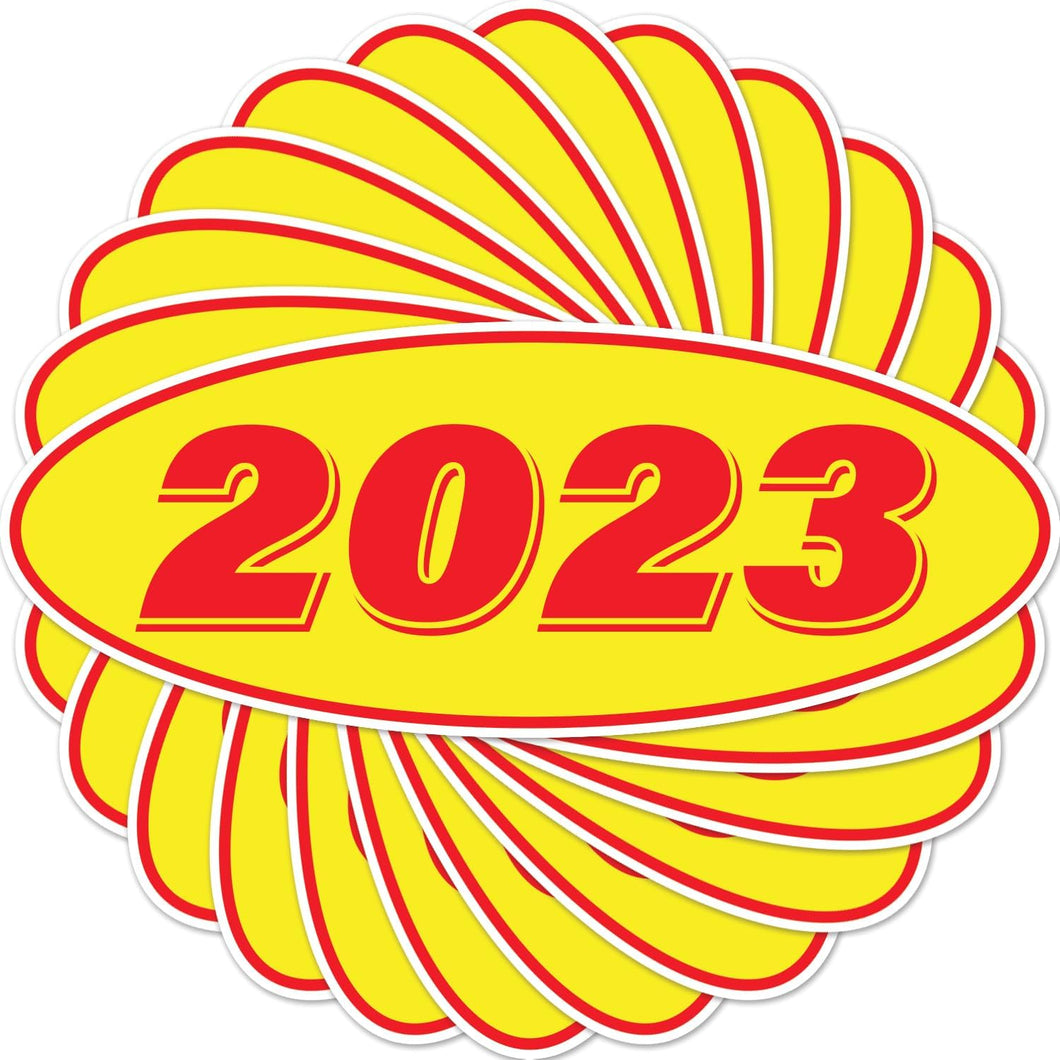 Bulk Case of 75 Sets - 2023 Car Model Year Windshield Stickers | 14