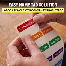 Load image into Gallery viewer, Bulk Case of 50 Sets - 200pcs Volunteer Stickers for School, Events, Charity, 2" x 3" Stickers