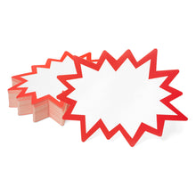 Load image into Gallery viewer, Bulk Case of 66 Sets - Starburst Signs with Stickers 100pcs | 50pcs Cards &amp; 50pcs Sticker Dots. 6x8 inch (White)