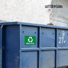 Load image into Gallery viewer, Bulk Case of 100 Sets - 4pc Recycle Stickers + 4pc Trash Stickers | Weatherproof Vinyl Sticker Recycling Signs for Trash Bins, 7" x 10"