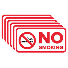 Load image into Gallery viewer, Bulk Case of 250 Sets - 6pk No Smoking Stickers Indoor Outdoor No Smoking Sign Decals for Home, Business Car Weatherproof Vinyl, 4" x 2"