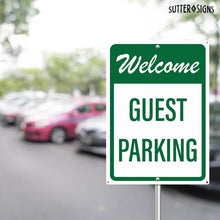 Load image into Gallery viewer, Bulk Case of 60 Signs - Welcome Guest Parking Sign | Visitor Parking Sign for Business, 10x14 Inch Rust-free Aluminum