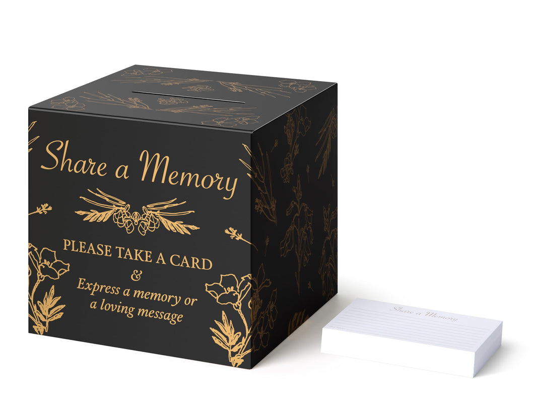 Bulk Case of 50 Sets - Sutter Signs Share A Memory Card Box Set | 50 Memorial Cards for Celebration of Life, Funeral, Guest Book, Graduation, Retirement, Birthday, Party Game