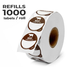 Load image into Gallery viewer, Bulk Case of 100 Sets - Beef Food Labels 1000 pcs | 1" Dot Blank Sticker Labels to Write On for Party Buffet, Delis, Sandwich Shops, Food Containers