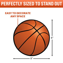 Load image into Gallery viewer, Bulk Case of 100 Sets - Basketball Paper Cutouts 50pcs | 5" Sports Ball Cut Outs for Party Decorations, Wall Decor, Bulletin Board