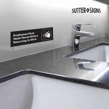 Load image into Gallery viewer, Bulk Case of 250 Sets - Employees Must Wash Hands Restroom Stickers (Pack of 2)