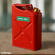 Load image into Gallery viewer, Bulk Case of 250 Sets - Sutter Signs 3pc Diesel Only Stickers for Fuel Tank | Weatherproof Adhesive Decals for Trucks, Tractors, Fuel Cans, Gas Caps