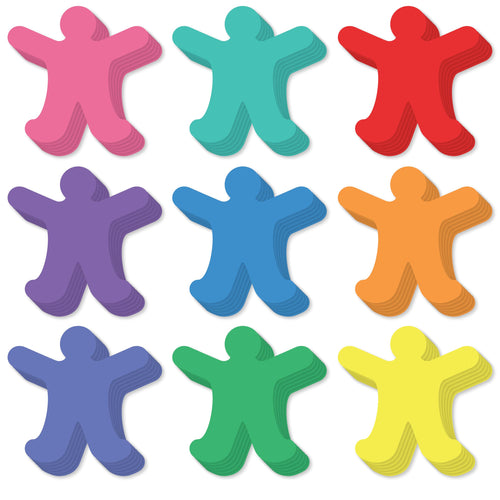 Bulk Case of 100 Sets - Paper People Cutouts 108pcs | Cut Out Shapes for Bulletin Board, Classroom, Decorations, Crafts