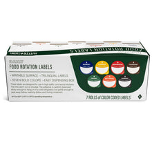 Load image into Gallery viewer, Bulk Case of 10 Sets - 2pk Day Dots Food Labels | 1&quot; Date Dot Stickers for Food Containers, 7000 Labels with Dispenser Box (Pack of 2)