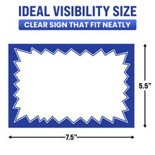Load image into Gallery viewer, Bulk Case of 30 Sets - Sale Signs for Retail Stores 50pcs, 5.5" x 7.5", Blue Starburst Paper Card Price Tags for Yard Sale, Garage Sale