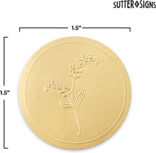 Load image into Gallery viewer, Bulk Case of 250 Sets - 250pcs Gold Envelope Seal Stickers, Flowers | Elegant Embossing Gold Foil Wedding Stickers for Invitations, Save The Date, Certificates, Decorative Mailing Labels