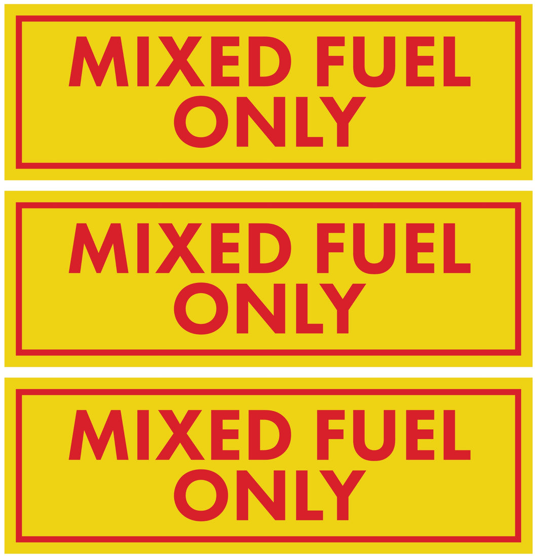 Bulk Case of 250 Sets - Sutter Signs 3pc Mixed Fuel Only Stickers for Fuel Tank | Weatherproof Adhesive Decals