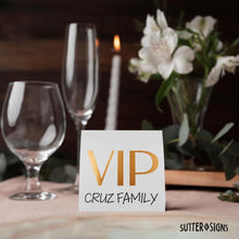 Load image into Gallery viewer, Bulk Case of 100 Sets - VIP Table Sign 10 Pack | Reserved Table Tent Night Club Signs for Bottle Service, Parties, Events (White)