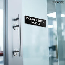 Load image into Gallery viewer, Bulk Case of 250 Signs - Conference Room Sign, Durable ABS Plastic with Full Adhesive Backing, Sign for Door or Wall, 2x6"