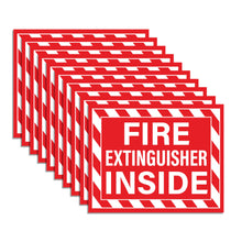 Load image into Gallery viewer, Bulk Case of 125 Sets - 10pcs Fire Extinguisher Inside Stickers | Self Adhesive Weatherproof Vinyl Fire Extinguisher Decals, Perfect for Indoor/Outdoor Use, Trucks, RVs, Vehicles
