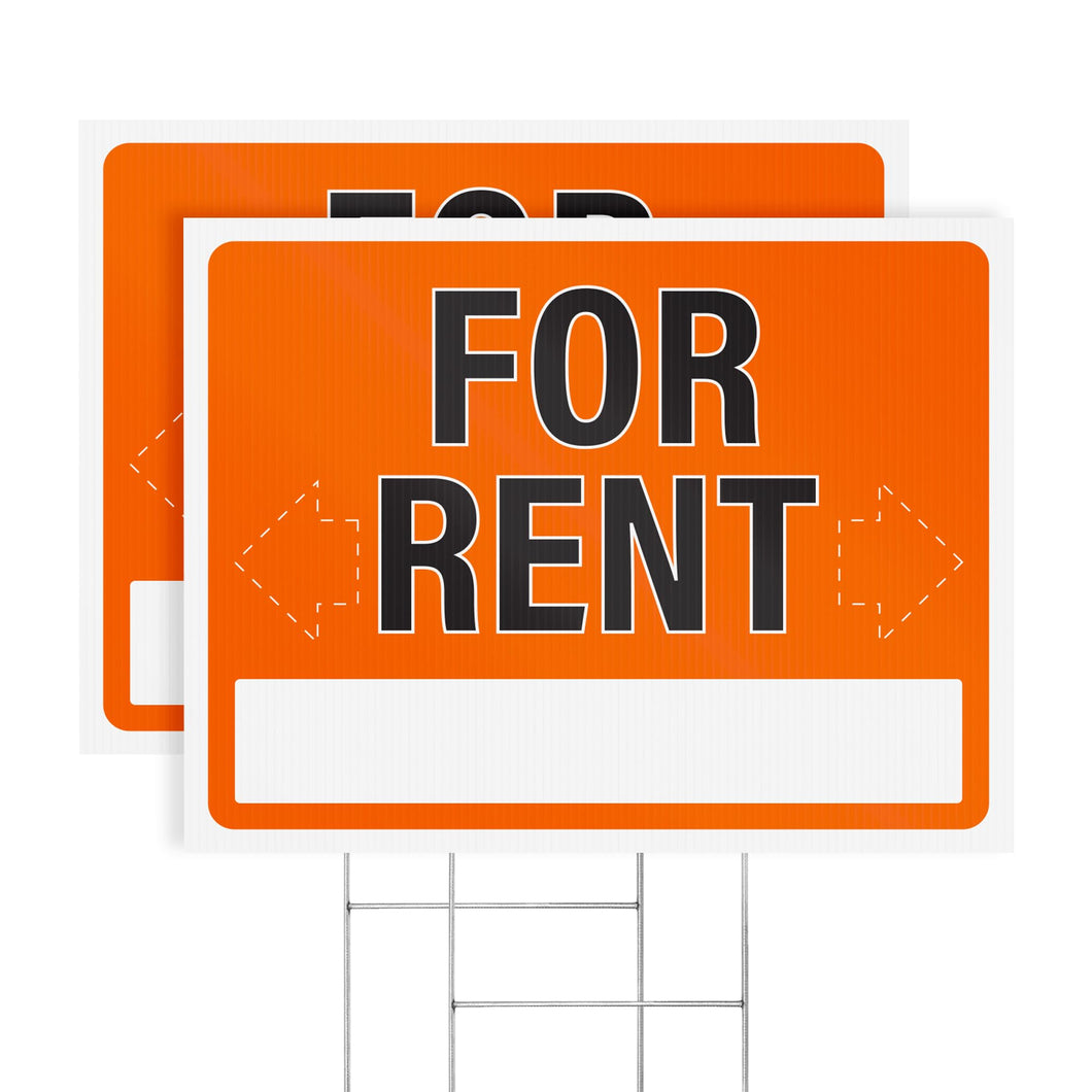 Bulk Case of 37 Sets - 2pk For Rent Signs with Stakes | 17