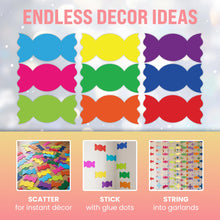 Load image into Gallery viewer, Bulk Case of 100 Sets - Candy Paper Cutouts 54pcs | Bulletin Board Cut Outs for Party Decorations, Classroom, Wall Decor