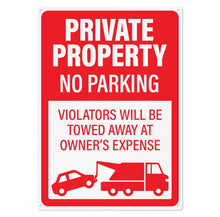 Load image into Gallery viewer, Bulk Case of 60 Signs - Private Property No Parking Sign | Violators Will Be Towed Do Not Park Here Sign, 10x14 Inch Rust-free Aluminum