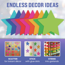 Load image into Gallery viewer, Bulk Case of 100 Sets - Large Star Paper Cutouts 27pcs | 7" Cut Out Shapes for Bulletin Board, Classroom, Decorations, Crafts