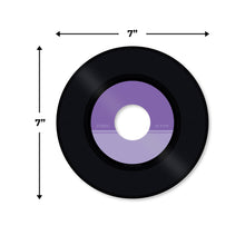 Load image into Gallery viewer, Bulk Case of 88 Sets - 7&quot; Vinyl Record Cutouts | Disco Party Decorations, 80s 70s 60s Rock and Roll Party Favors, Groovy Classroom Decor for Music Bulletin Board | 36pcs Cardstock Cut Outs &amp; 36pcs Glue Dot Stickers
