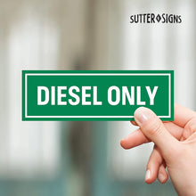Load image into Gallery viewer, Bulk Case of 250 Sets - Sutter Signs 6pc Diesel Only &amp; Gasoline Only Stickers for Fuel Tank | Weatherproof Adhesive Decals for Trucks, Tractors, Fuel Cans, Gas Caps