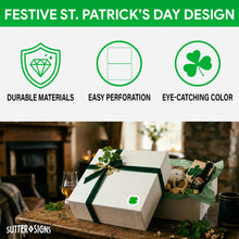 Load image into Gallery viewer, Bulk Case of 100 Rolls - 4 Leaf Clover Stickers, 1" Diameter 500pcs, St. Patrick's Day Shamrock Perforated Stickers, 500pcs