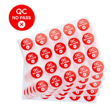 Load image into Gallery viewer, Bulk Case of 500 Sets - 500pcs QC No Pass Stickers for Quality Control, 0.5" Inspection Fail Stickers for Quality Control