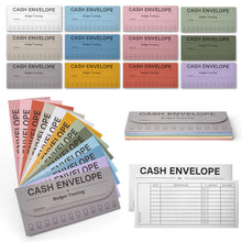 Load image into Gallery viewer, Bulk Case of 160 Sets - Cash Envelopes for Budgeting 24 pk | Money Envelopes for Cash Saving Budget System, 12 Assorted Colors