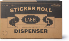 Load image into Gallery viewer, Bulk Case of 6 Sets - Roll Label Dispenser for Sticker Labels | Thick Durable Acrylic Sticker Roll Holder with Anti-Slip Feet and Spacer Springs