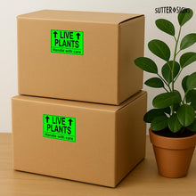 Load image into Gallery viewer, Bulk Case of 50 Sets - 250pcs Live Plants Shipping Stickers, Handle with Care Labels for Gardens, Nurseries, Landscaping, 3" x 2" Labels