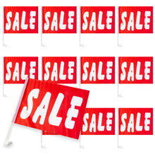 Load image into Gallery viewer, Bulk Case of 16 Sets - Sutter Signs Car Window Sale Flags for Dealerships, 12x16 Inch Red Sale Clip On Window Flags (Pack of 12)