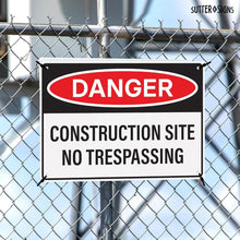 Load image into Gallery viewer, Bulk Case of 50 Signs - Danger Construction Site Sign 14x10 Inch, Aluminum Sign for Construction Site, Hazard Areas, No Trespassing, Aluminum Sign with Mounting Holes