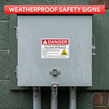 Load image into Gallery viewer, 100pcs Arc Flash Danger Warning Stickers, 5" x 3.5" Self Adhesive Weatherproof Vinyl Electrical Hazard Safety Signs