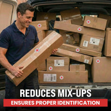 Load image into Gallery viewer, Bulk Case of 250 Sets - 10pcs Medical Equipment Luggage Tag Stickers, 4" Diameter Weatherproof UV Laminated Vinyl Stickers for Medical Supplies, Devices, Nurses