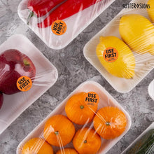 Load image into Gallery viewer, Bulk Case of 50 Sets - 1000 Labels Use First Stickers for Food Service, 1.5-inch Wide, Orange by Sutter Signs
