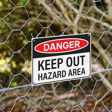 Load image into Gallery viewer, Bulk Case of 63 Signs - Danger Keep Out Hazard Area Sign 14x10 inch | Aluminum Sign for Construction Site, Hazard Area, No Trespassing, Aluminum Sign with Mounting Holes