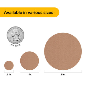 Bulk Case of 50 Sets - 1000pcs Kraft Dot Stickers 2 inch Diameter, 500 per roll (Pack of 2)