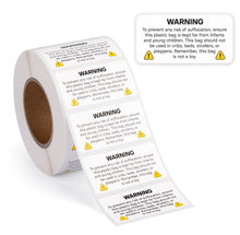 Load image into Gallery viewer, Bulk Case of 50 Sets - 1000pcs Suffocation Warning Labels, Suffocation Safety Stickers for Packing Shipping, 1" x 2"