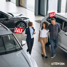 Load image into Gallery viewer, Bulk Case of 16 Sets - Sutter Signs Car Window Sale Flags for Dealerships, 12x16 Inch Red Sale Clip On Window Flags (Pack of 12)