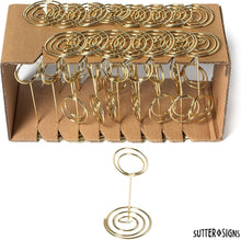 Load image into Gallery viewer, Bulk Case of 20 Sets - Wedding Table Numbers 1-30 Gold Card Holders Set | Elegant Table Seating Signs for Wedding Receptions