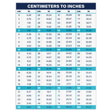 Load image into Gallery viewer, Bulk Case of 250 Sets - Centimeters to Inches Conversion Chart, 8" x 6" Weatherproof UV Laminated Vinyl Sticker for Toolbox, Garage, Workbench, in to cm Conversion Sticker