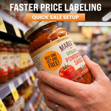 Load image into Gallery viewer, Bulk Case of 100 Rolls - 500pcs BOGO Stickers, 1.5" Diameter, Fluorescent Orange, Retail Price Labels