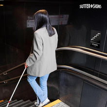 Load image into Gallery viewer, Bulk Case of 100 Signs - Stairs Sign with Braille, Self Adhesive ADA Building Sign, 6" x 9"