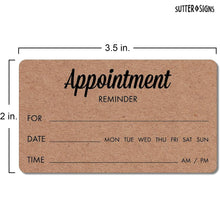 Load image into Gallery viewer, Bulk Case of 50 Sets - Appointment Reminder Cards 200 ct | Hair Stylist Must Haves, Cosmetology Salon Essentials, Cleaning Business Cards, Massage Therapist Supplies | Kraft Appointment Cards