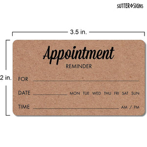 Bulk Case of 50 Sets - Appointment Reminder Cards 200 ct | Hair Stylist Must Haves, Cosmetology Salon Essentials, Cleaning Business Cards, Massage Therapist Supplies | Kraft Appointment Cards