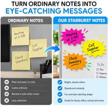 Load image into Gallery viewer, Bulk Case of 150 Sets - Starburst Signs with Stickers 100pcs | Sale Price Tags for Garage Sale, Estate Sale, Yard Sale, Retail Supplies. 50pcs Price Sign Cards &amp; 50pcs Strong Sticker Dots. 2x3 inch (Solid Neon)